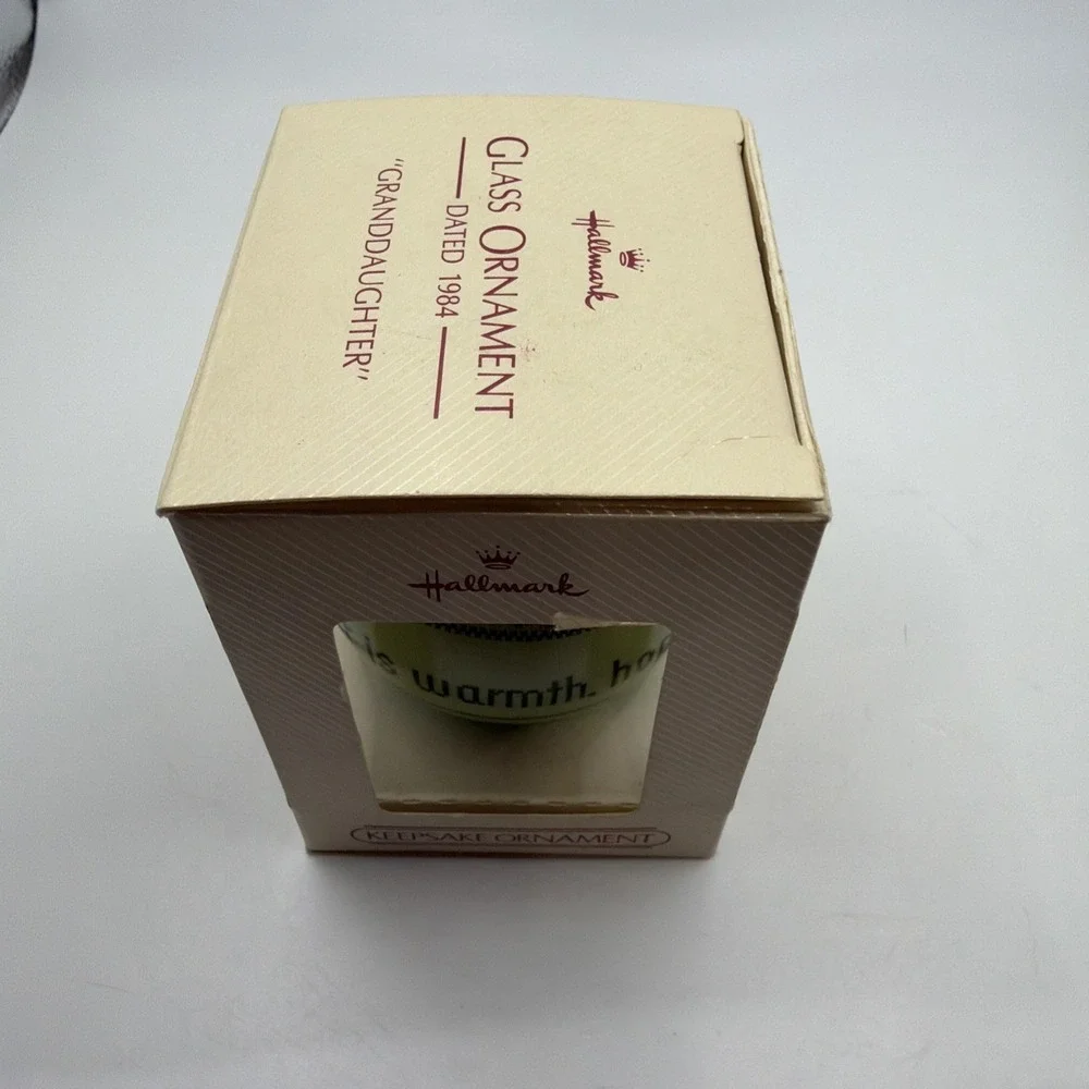 Hallmark Granddaughter Keepsake Glass Ornament 1984 Cross Stitch QX243-1 IOB‎
